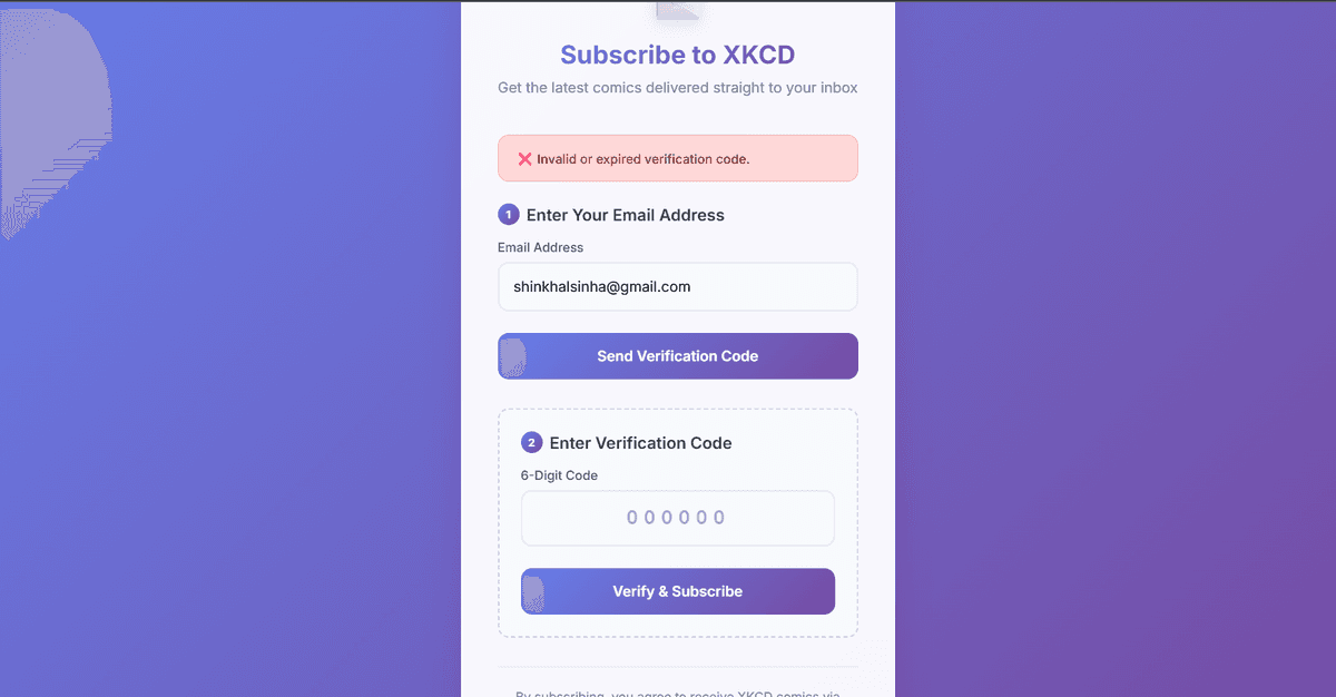 XKCD Comic Subscription