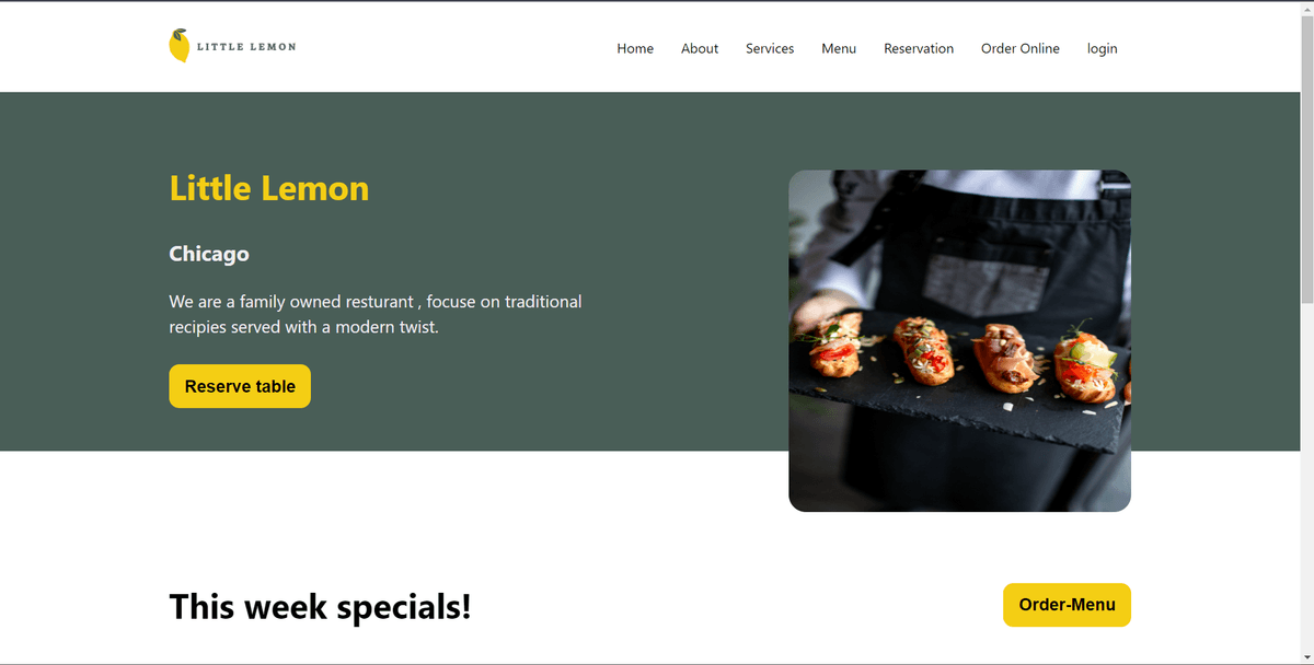 Restaurant Frontend (Meta Capstone)